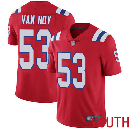 New England Patriots Football #53 Vapor Untouchable Limited Red Youth Kyle Van Noy Alternate NFL Jersey->youth nfl jersey->Youth Jersey